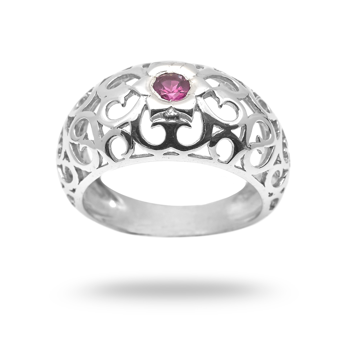 Silver ring rhodolite Batista